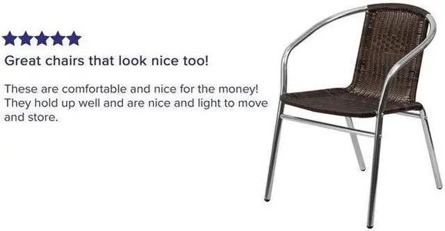 Alt view image 5 of 16 - FLASH FURNITURE 4-TLH-020-GG Aluminum,Dark Brown Rattan Indoor-Outdoor