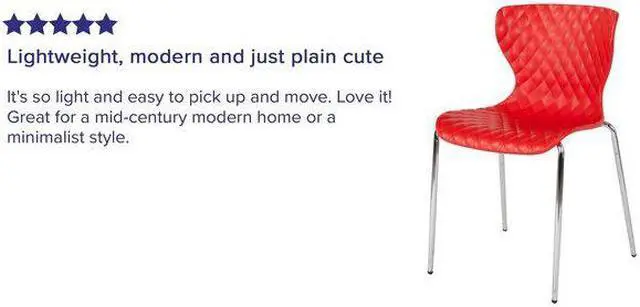 Alt view image 7 of 15 - 4 Pk. Lowell Contemporary Design Red Plastic Stack Chair