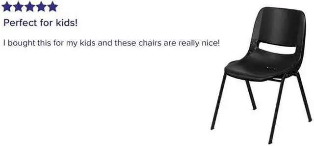 Alt view image 10 of 18 - Flash Furniture HERCULES Series. Capacity 880 lb Ergonomic Shell Stack Chair  - 5 Pack, Black Frame