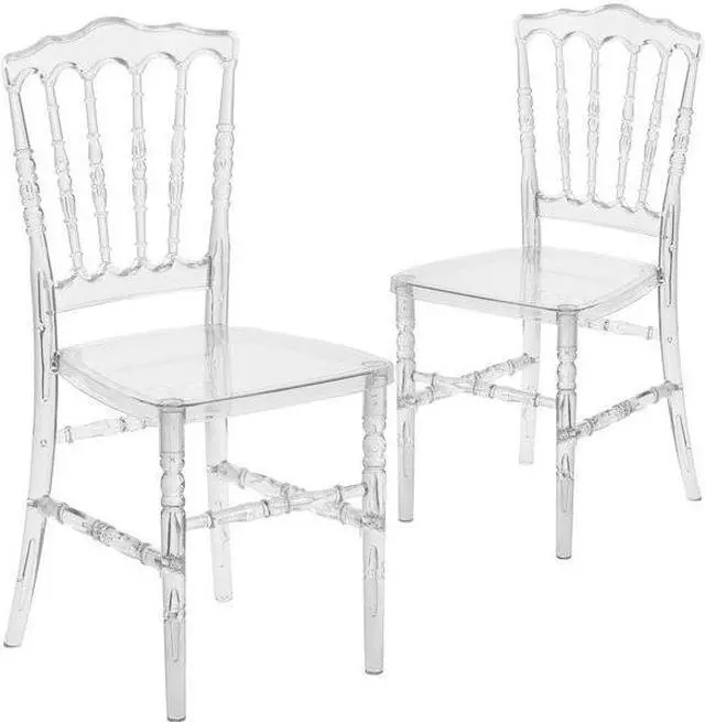 Alt view image 4 of 15 - 2 Pk. Flash Elegance Crystal Ice Napoleon Stacking Chair