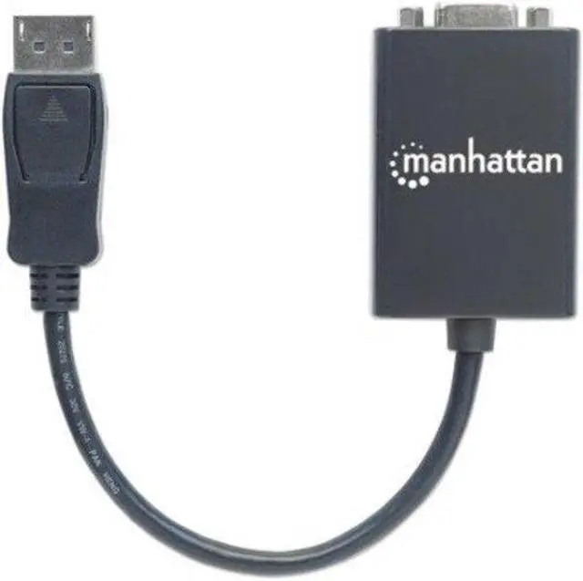 Alt view image 12 of 18 - Manhattan DisplayPort to VGA Converter Cable - DisplayPort/VGA for Monitor, Video Device, Projector, Notebook, Desktop Computer - 1.35 GB/s - 5.91" - 1 x DisplayPort Male Digital Video - 1 x HD-15 Fem