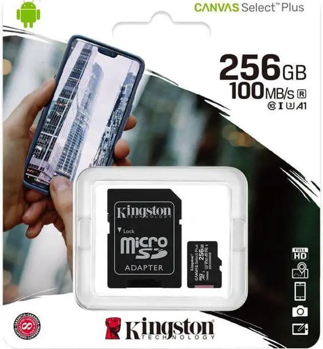 Alt view image 7 of 8 - Kingston Canvas Select Plus - Flash memory card (microSDXC to SD adapter included) - 256 GB - A1 / Video Class V30 / UHS