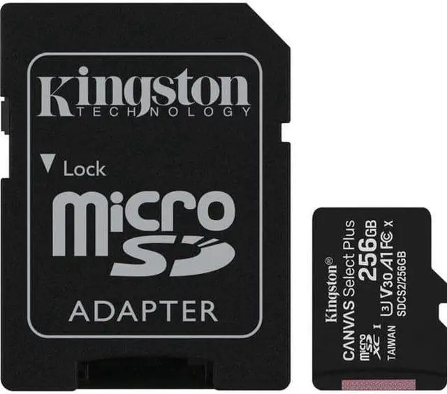 Alt view image 8 of 8 - Kingston Canvas Select Plus - Flash memory card (microSDXC to SD adapter included) - 256 GB - A1 / Video Class V30 / UHS
