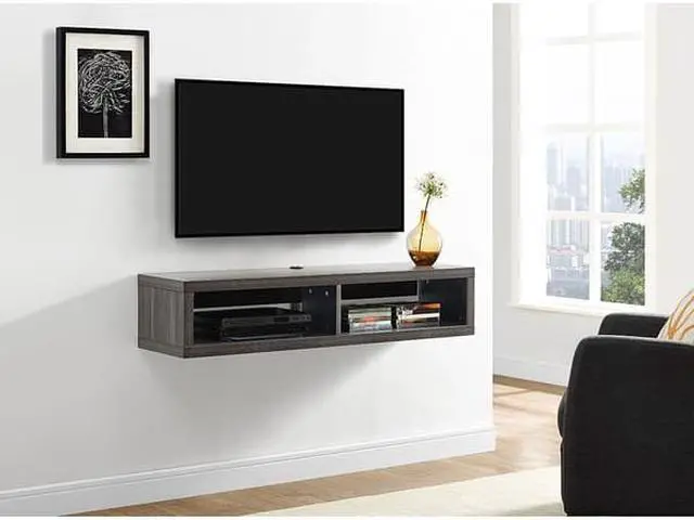 Alt view image 3 of 4 - Martin Furniture Floating Tv Console, 48", Skyline Walnut