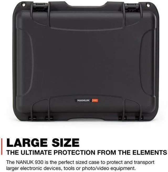 Alt view image 14 of 20 - NANUK CASES 930-1001 Black Protective Case, 19.8"L x 16"W x 7.6"D