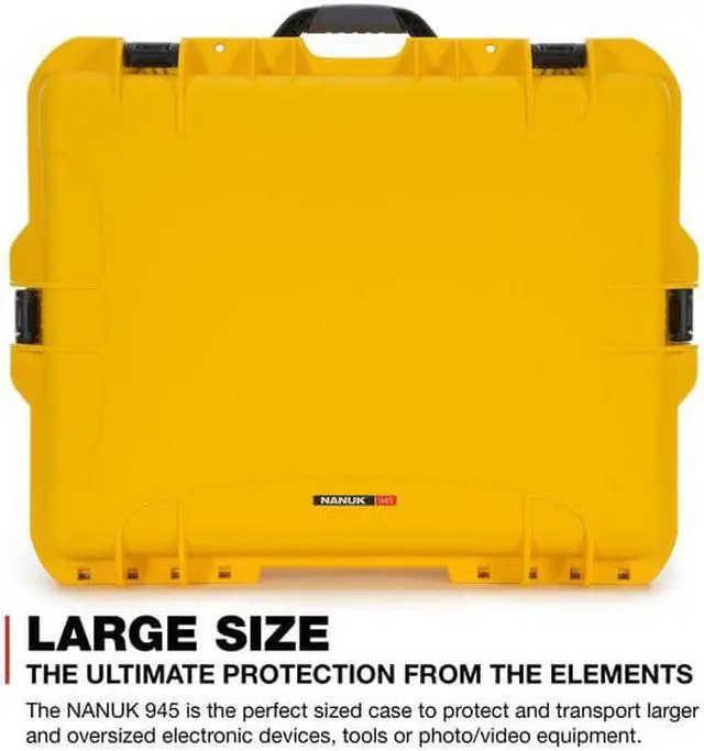 Alt view image 5 of 8 - NANUK CASES 945S-010YL-0A0 Yellow Protective Case, 25.1"L x 19.9"W x 8.8"D