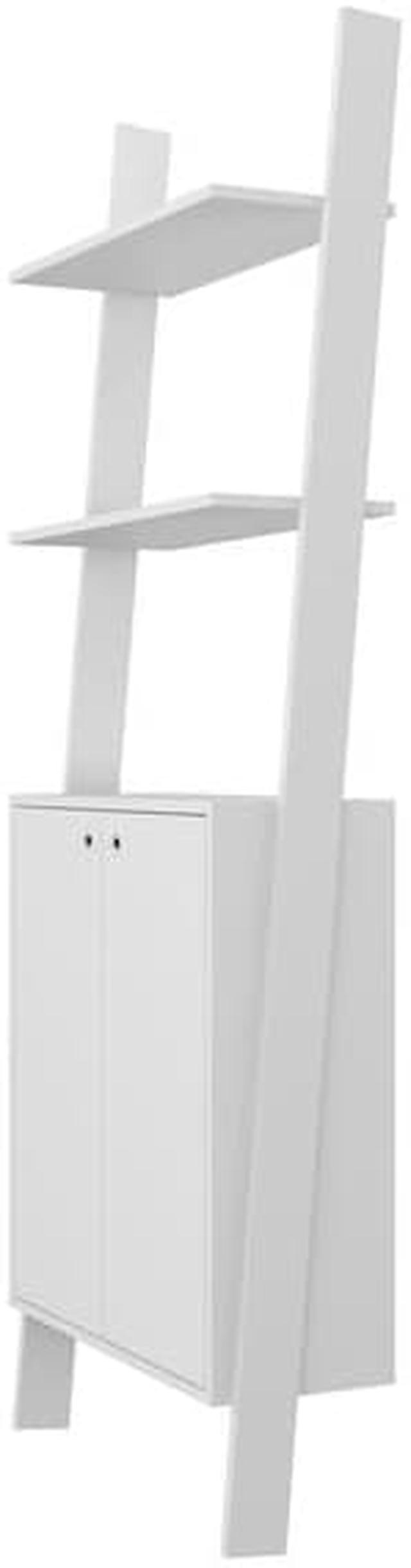 Alt view image 11 of 13 - Cooper Ladder Display Cabinet with 2 Floating Shelves in White