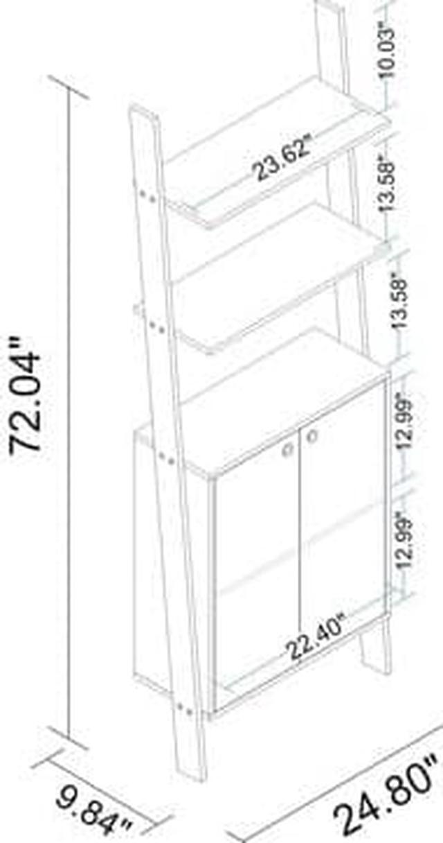 Alt view image 9 of 13 - Cooper Ladder Display Cabinet with 2 Floating Shelves in White