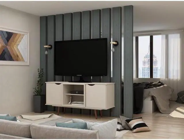 Alt view image 11 of 14 - Hampton 53.54 TV Stand in Off White