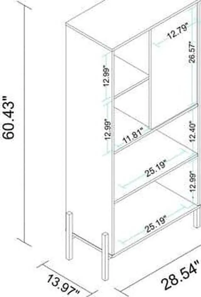 Alt view image 9 of 13 - Bowery Bookcase with 5 Shelves in White and Oak