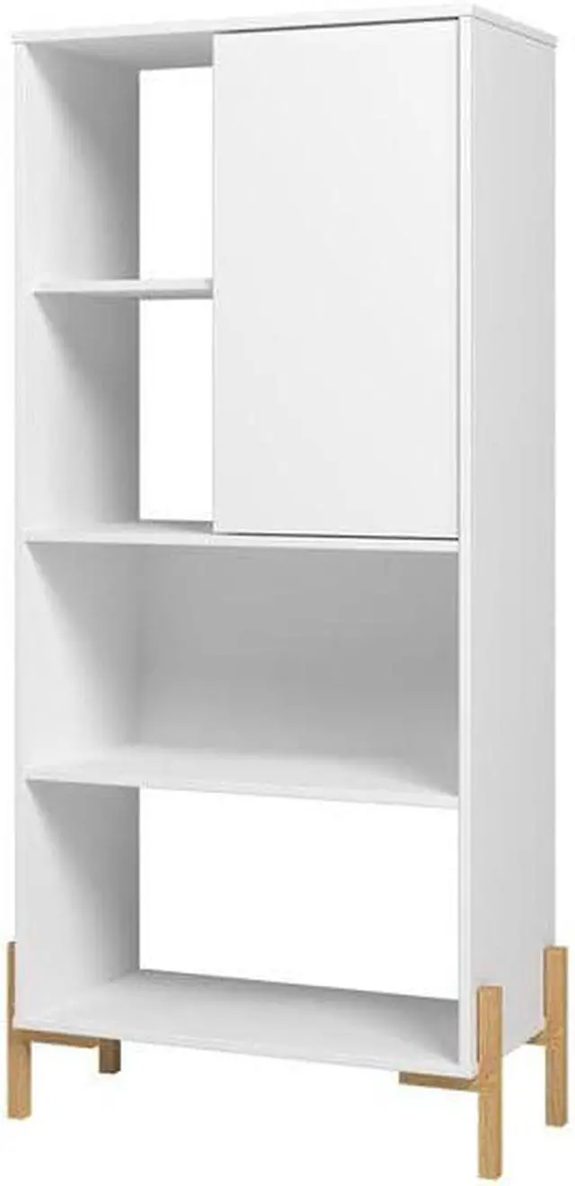 Alt view image 11 of 13 - Bowery Bookcase with 5 Shelves in White and Oak