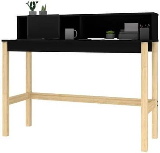 Alt view image 10 of 13 - Bowery Desk with 0 Shelves in Black and Oak