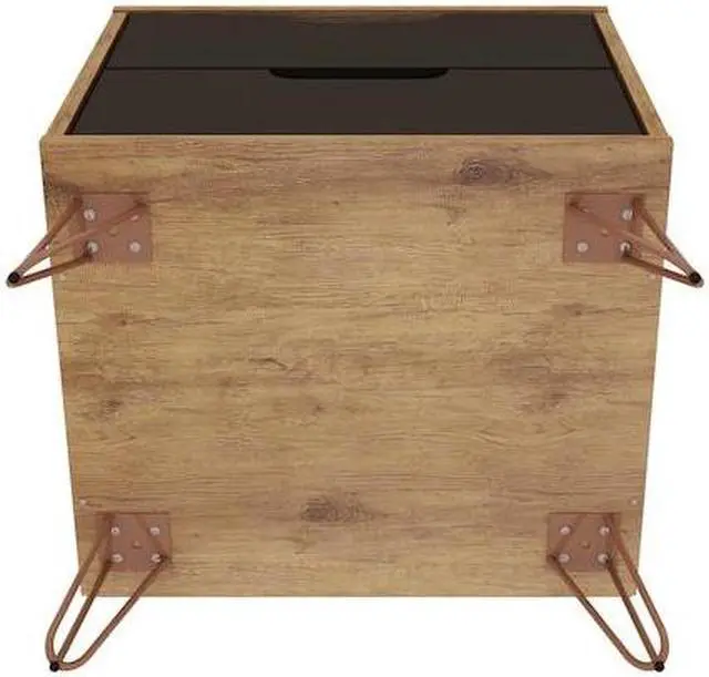 Alt view image 12 of 14 - Rockefeller 2.0 Nightstand in Nature and Textured Grey
