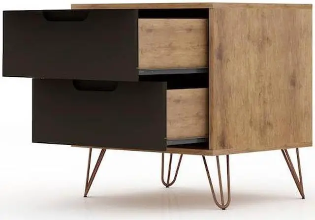 Alt view image 13 of 14 - Rockefeller 2.0 Nightstand in Nature and Textured Grey