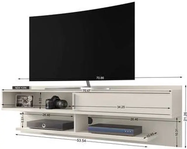 Alt view image 9 of 14 - Astor 70.86 Floating Entertainment Center in Off White