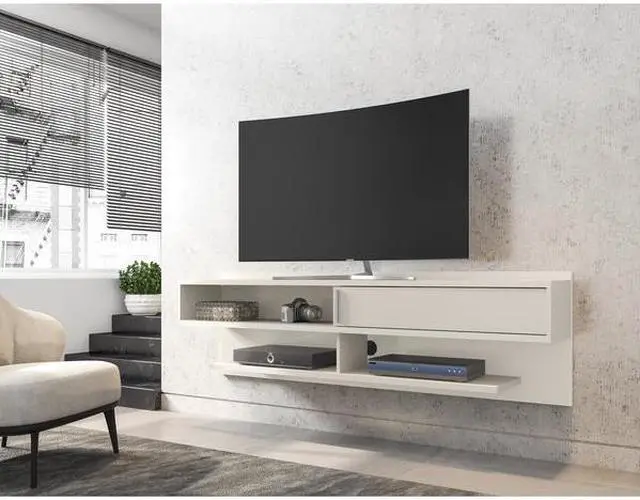 Alt view image 8 of 14 - Astor 70.86 Floating Entertainment Center in Off White