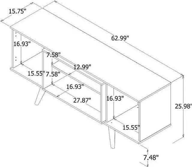Alt view image 9 of 14 - Hampton 62.99 TV Stand in Off White and Maple Cream