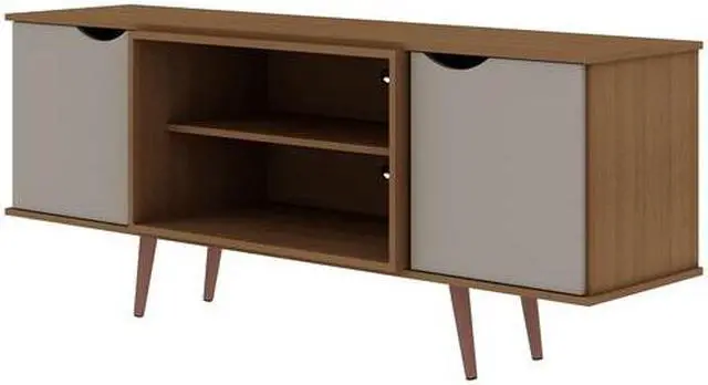 Alt view image 11 of 14 - Hampton 62.99 TV Stand in Off White and Maple Cream