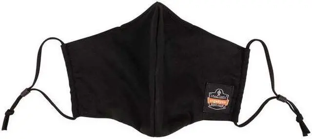 Alt view image 6 of 12 - Ergodyne Skullerz Reusable Cloth Contoured Face Cover Mask Extra Large Black 3