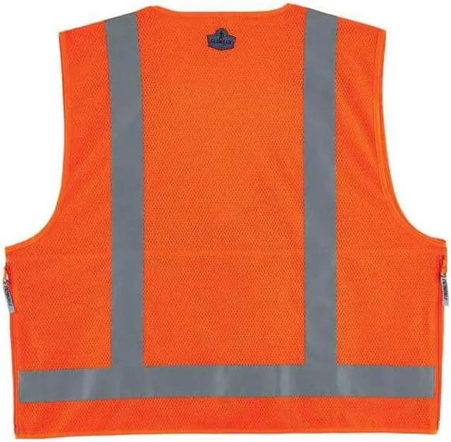 Alt view image 2 of 3 - ERGODYNE 8250Z Orange Type R Class 2 Surveyors Vest,L/, Zipper closure Closure,