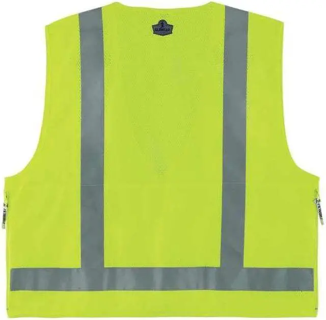 Alt view image 2 of 3 - ERGODYNE 8250Z Lime Type R Class 2 Surveyors Vest,L/XL, poly, Zipper closure