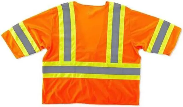 Alt view image 5 of 5 - Ergodyne GloWear 8330Z Class 3 Hi-Visibility Two-Tone Vest Orange Small/Medium