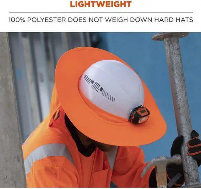 Alt view image 2 of 7 - ERGODYNE 6660 Visor with Neck Shade, For Use With Hard Hats Orange