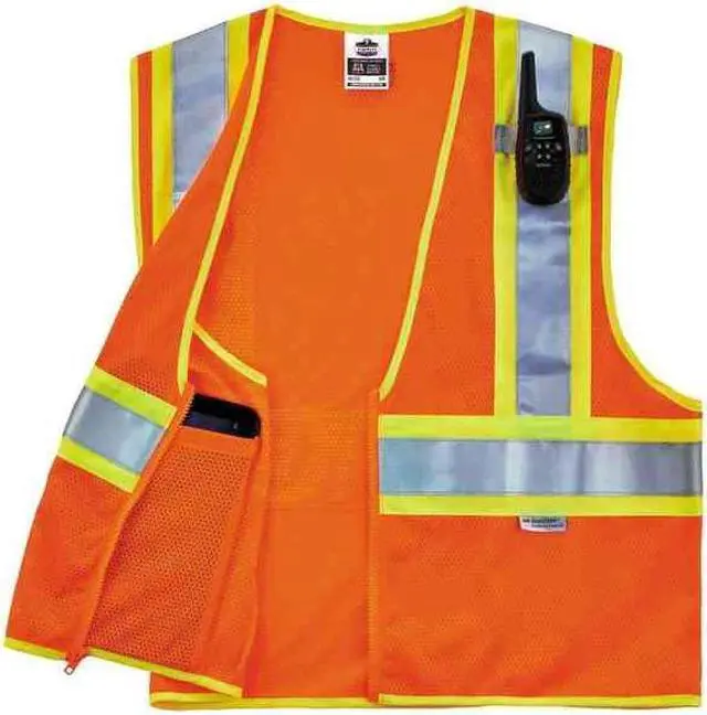Alt view image 5 of 5 - Ergodyne GloWear 8230Z Class 2 Hi-Visibility Two-Tone Vest Orange 2XL/3XL 21317