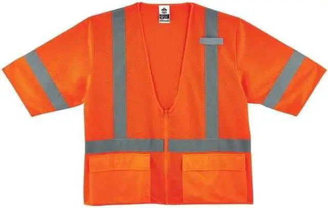 Alt view image 4 of 5 - Ergodyne GloWear 8320Z Class 3 Hi-Visibility Standard Vest Orange Large/XL 22115