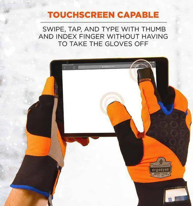 Alt view image 3 of 5 - PROFLEX BY ERGODYNE 818WP Thermal Waterproof Utility Gloves, Thinsulate Lining,