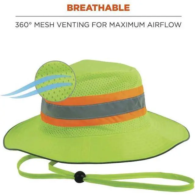 Alt view image 3 of 4 - ERGODYNE 8935MF Cooling Hat,Lime,Solid,L/XL Size