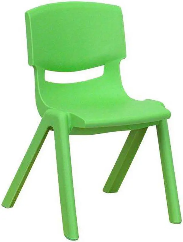 Alt view image 8 of 15 - Flash Furniture 10 Pack Green Plastic Stackable School Chair with 12 Seat Height