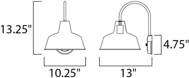 Alt view image 3 of 3 - Maxim 35016EB Pier M Outdoor Wall Sconce, 1-Light 60 Watt, 13H x 10W, Empire Bronze