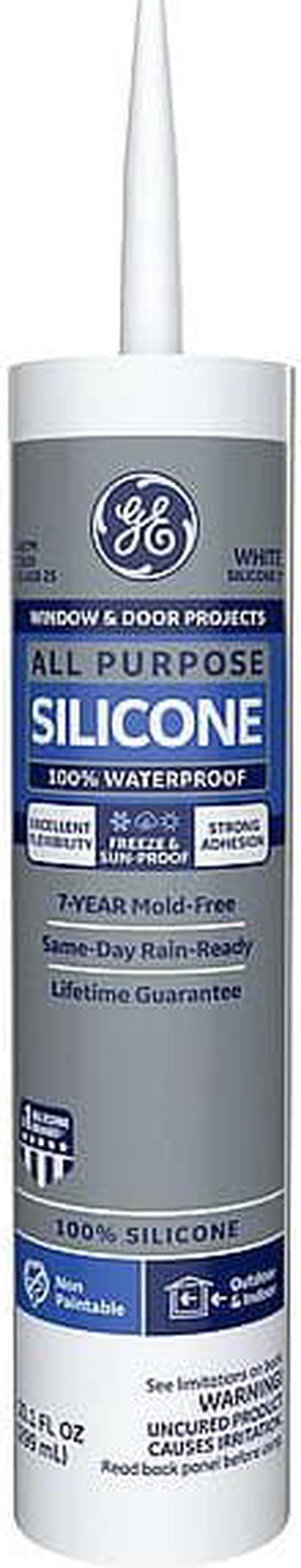 GE 2749483 Silicone Sealant, All Purpose Silicone, 10 oz, Cartridge, White