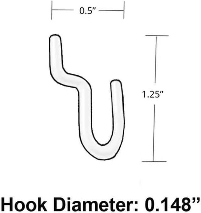 Alt view image 2 of 2 - AZAR DISPLAYS 700022 Metal J Hook for Slatwall & Pegboard, PK20