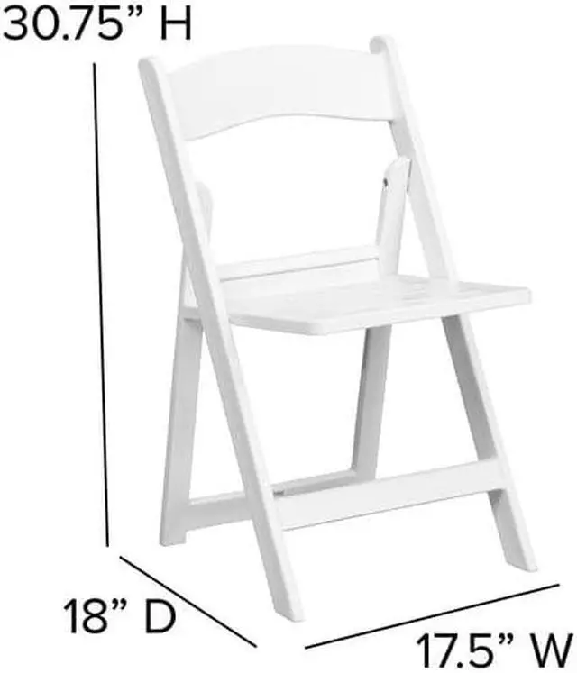 Alt view image 3 of 14 - 4 Pk. HERCULES Series 1000 lb. Capacity White Resin Folding Chair with Slatted Seat
