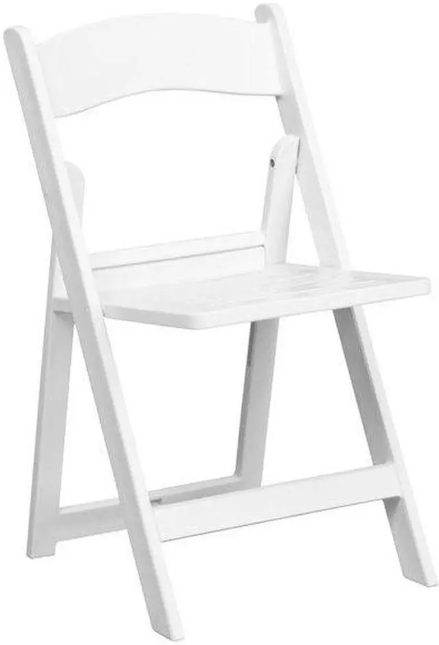 Alt view image 7 of 14 - 4 Pk. HERCULES Series 1000 lb. Capacity White Resin Folding Chair with Slatted Seat