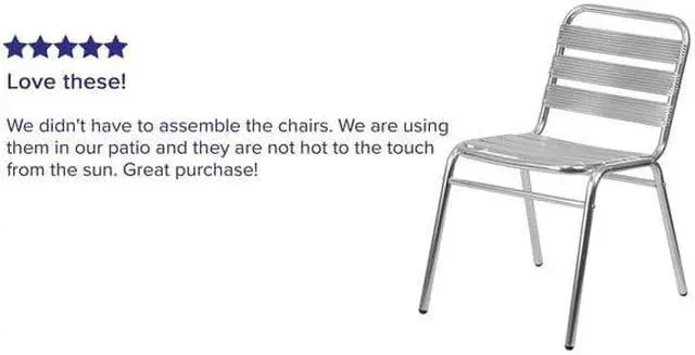 Alt view image 6 of 17 - Flash Furniture 4 Pack Commercial Aluminum Indoor-Outdoor Restaurant Stack Chair with Triple Slat Back
