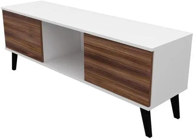 Alt view image 12 of 13 - Doyers 53.15 TV Stand in White and Nut Brown