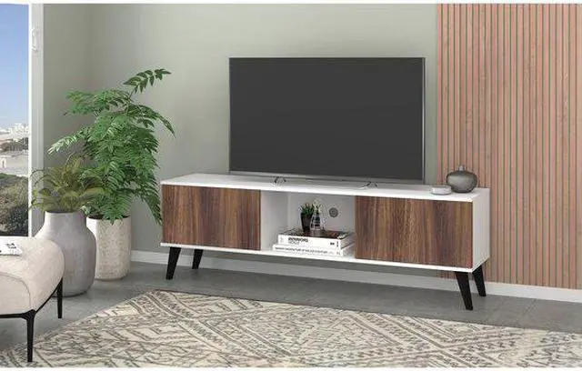 Alt view image 8 of 14 - Doyers 62.20 TV Stand in White and Nut Brown
