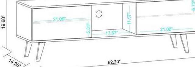 Alt view image 9 of 14 - Doyers 62.20 TV Stand in White and Nut Brown