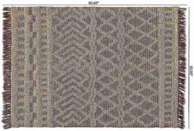 Alt view image 5 of 9 - Baxton Studio Heino Modern and Contemporary Ivory and Charcoal Handwoven Wool Area Rug