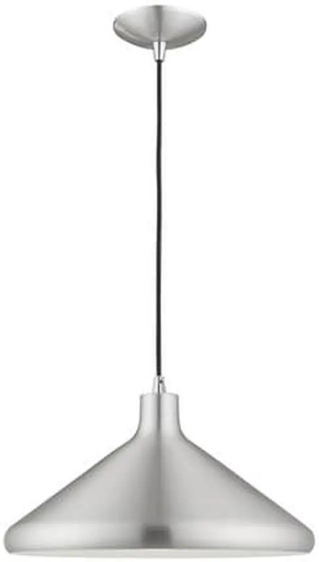 LIVEX LIGHTING 41179-66 Metal Shade Mini Pendants 1 Light Brushed