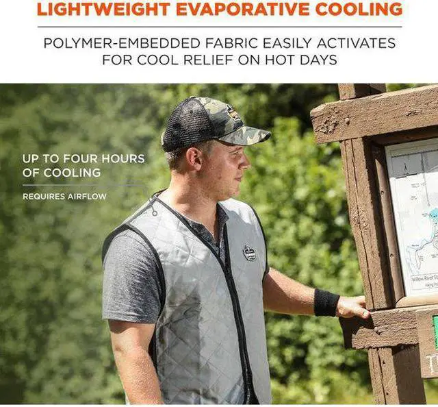 Alt view image 2 of 4 - CHILL-ITS BY ERGODYNE 6665 XL Nylon Cooling Vest, Silver