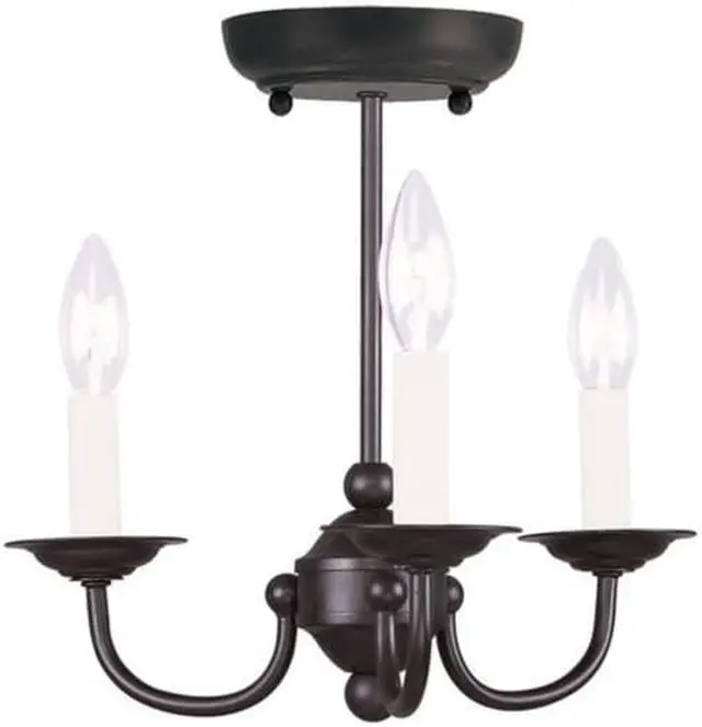 Alt view image 6 of 6 - Livex Lighting Home Basics Mini Chandelier in Black - 4153-04