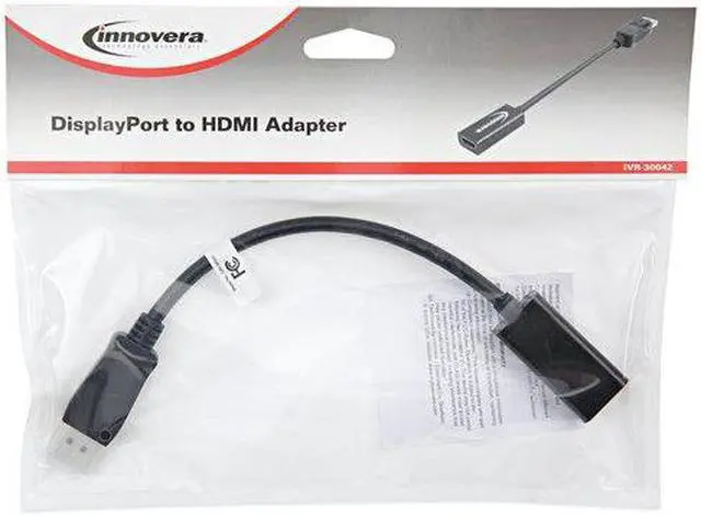 Alt view image 12 of 17 - Innovera Display Port-Hdmi Adapter, Display Port; Hdmi, 0.65 Ft, Black 30042