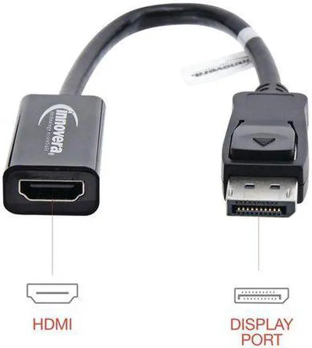 Alt view image 13 of 17 - Innovera Display Port-Hdmi Adapter, Display Port; Hdmi, 0.65 Ft, Black 30042