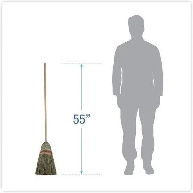 Alt view image 4 of 8 - Boardwalk - UNS 920Y - Maid Broom, Mixed Fiber Bristles, 55 Wood Handle, Natural, 12/Carton