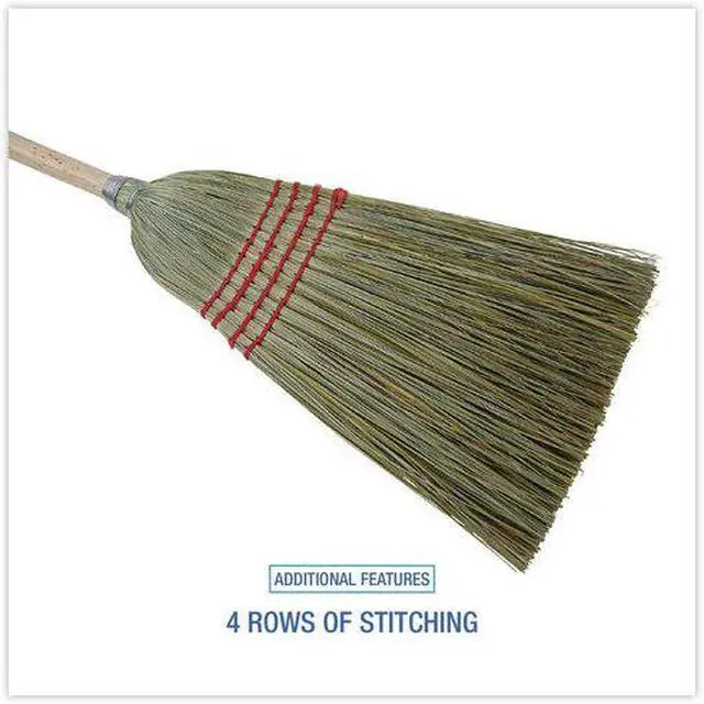 Alt view image 5 of 8 - Boardwalk - UNS 920Y - Maid Broom, Mixed Fiber Bristles, 55 Wood Handle, Natural, 12/Carton