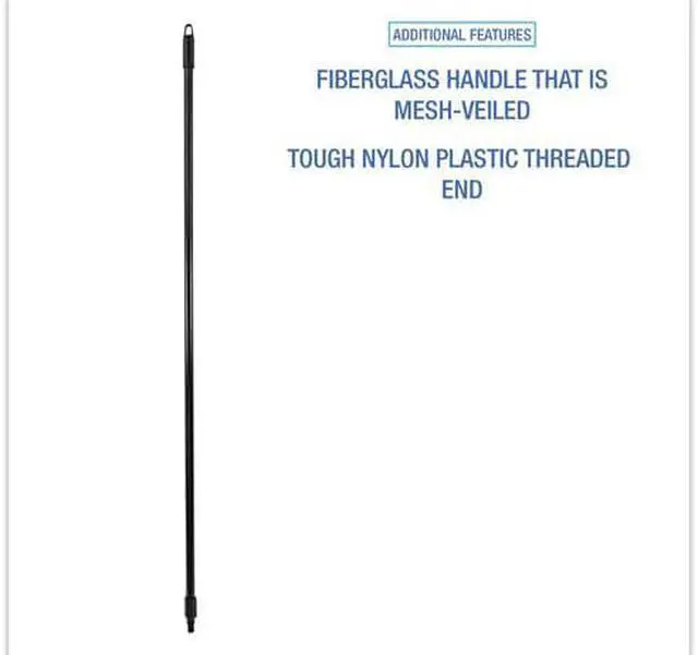 Alt view image 10 of 19 - Boardwalk Fiberglass Broom Handle Nylon Plastic Threaded End 1" Dia. x 60" Long